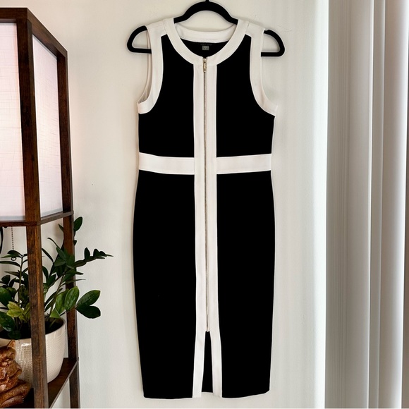 Tommy Hilfiger Colorblock Zip Front Sheath Dress - Picture 1 of 5